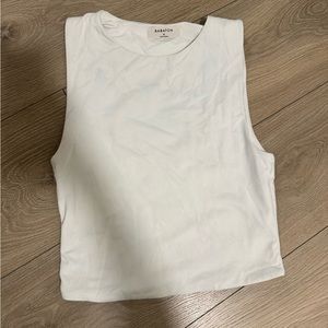 Babaton cropped white tank top